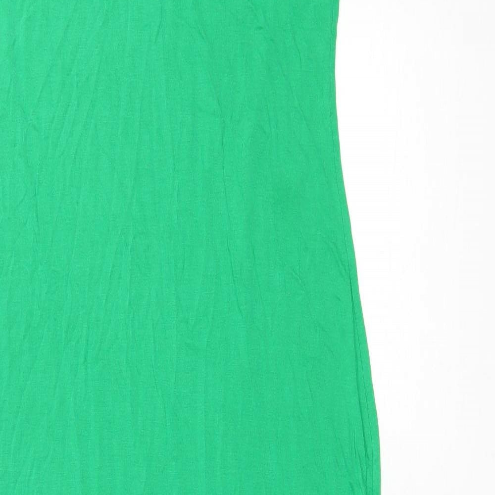F&F Womens Green Viscose A-Line Size 12 V-Neck Pullover