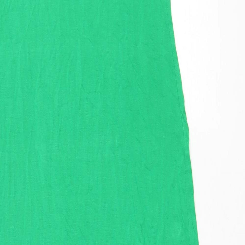 F&F Womens Green Viscose A-Line Size 12 V-Neck Pullover