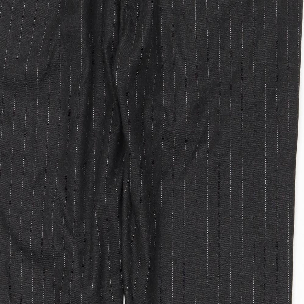 Topman Mens Grey Striped Polyester Trousers Size 36 L27 in Regular Button - Drawstring
