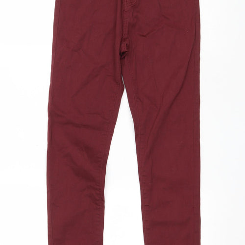 GOLD SK Womens Red Cotton Skinny Jeans Size S L27 in Regular Zip