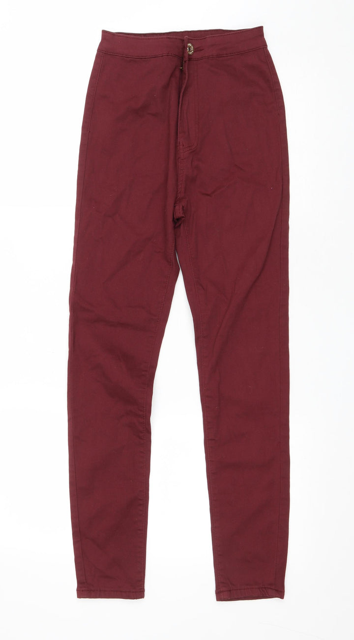 GOLD SK Womens Red Cotton Skinny Jeans Size S L27 in Regular Zip