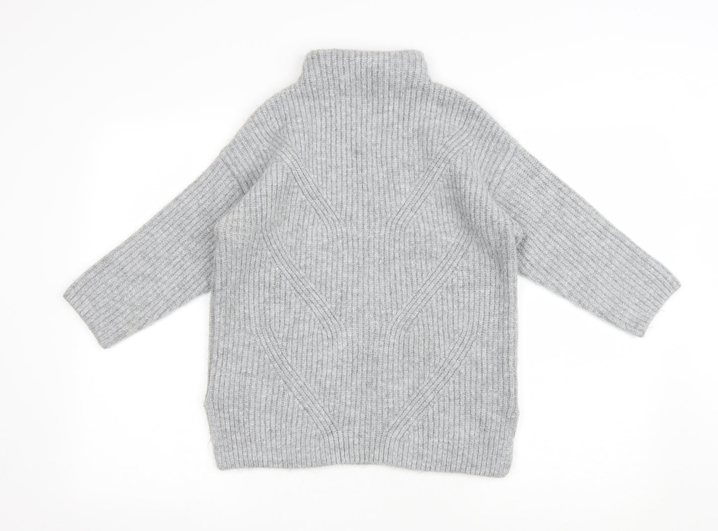 RJR.John Rocha Womens Grey High Neck Polyester Pullover Jumper Size 10