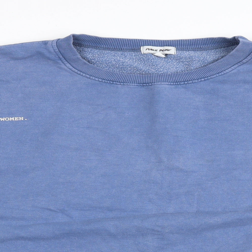 Public Desire Womens Blue Cotton Pullover Sweatshirt Size 22 Pullover - Here's to strong women