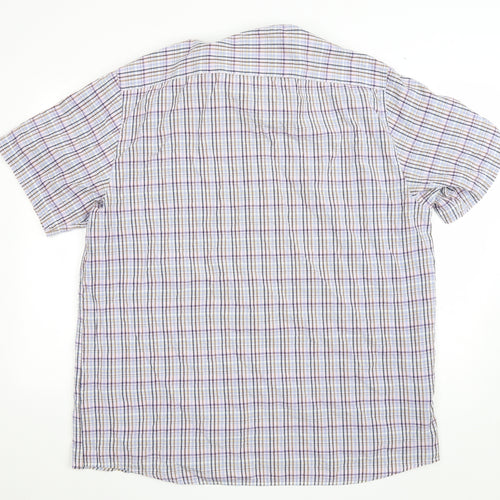 Oakman Mens Multicoloured Plaid Cotton Button-Up Size XL Collared Button