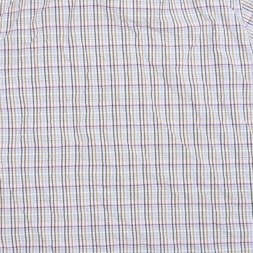 Oakman Mens Multicoloured Plaid Cotton Button-Up Size XL Collared Button