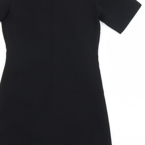 South Womens Black Polyester A-Line Size 8 Boat Neck Zip
