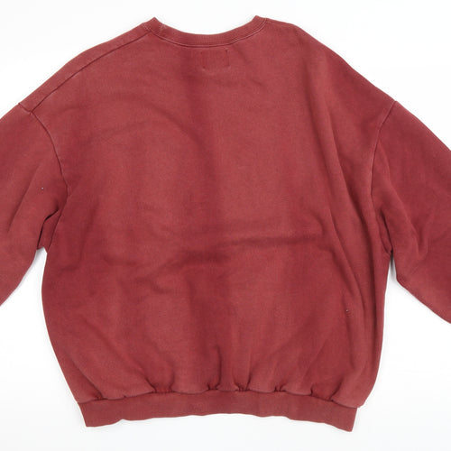 Pull&Bear Womens Red Polyester Pullover Sweatshirt Size M Pullover - West Rock