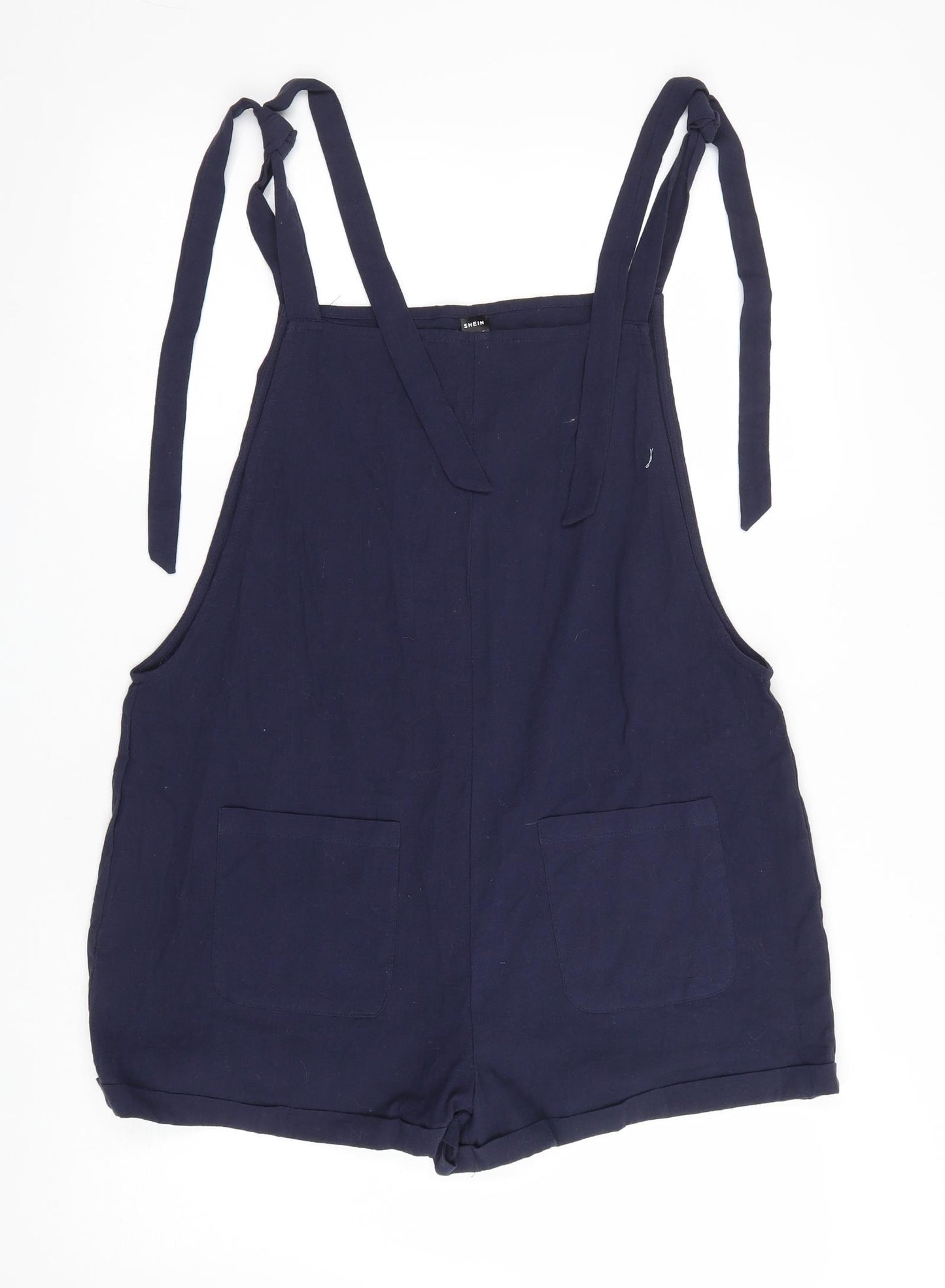 SheIn Womens Blue Cotton Dungaree One-Piece Size XL Tie