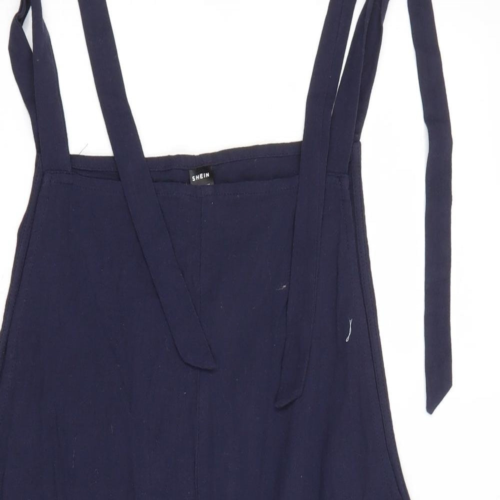 SheIn Womens Blue Cotton Dungaree One-Piece Size XL Tie