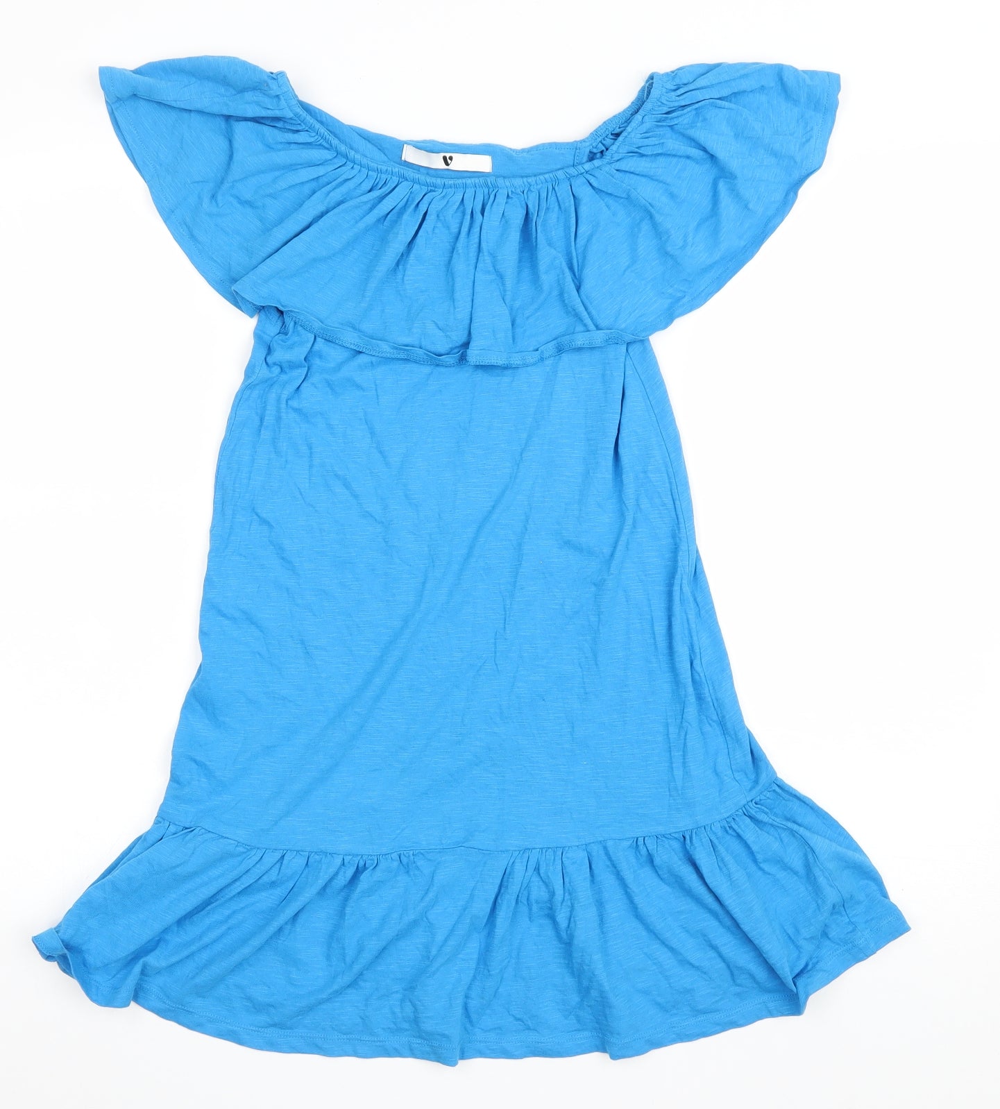 Very Girls Blue Cotton Trapeze & Swing Size 11 Years Boat Neck Pullover