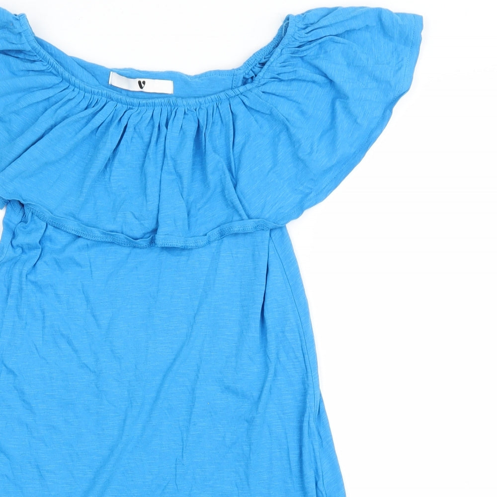 Very Girls Blue Cotton Trapeze & Swing Size 11 Years Boat Neck Pullover