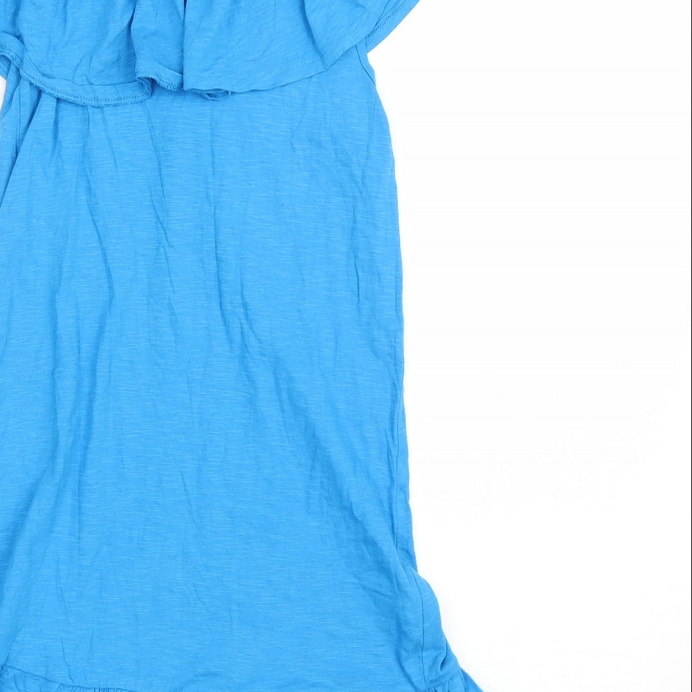 Very Girls Blue Cotton Trapeze & Swing Size 11 Years Boat Neck Pullover