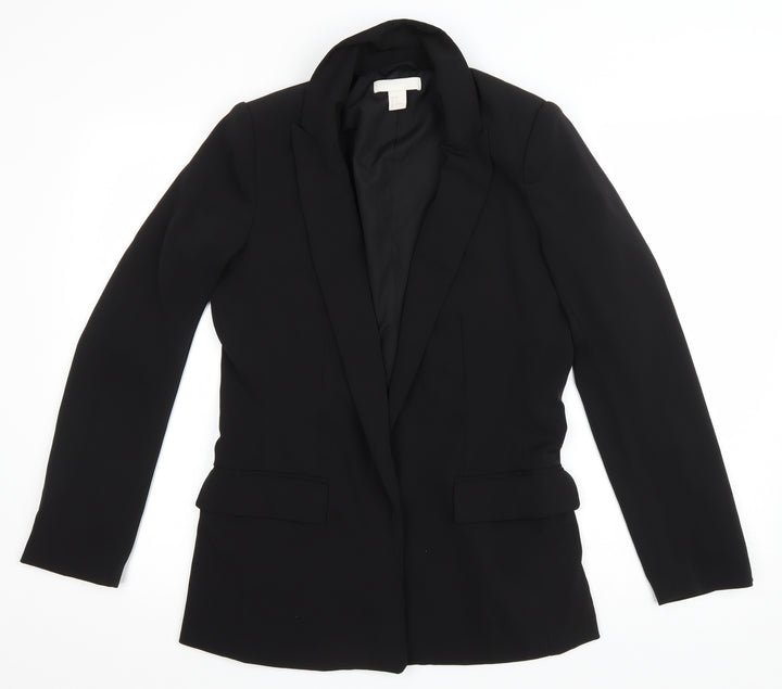 H&M Womens Black Jacket Size 36 Tie