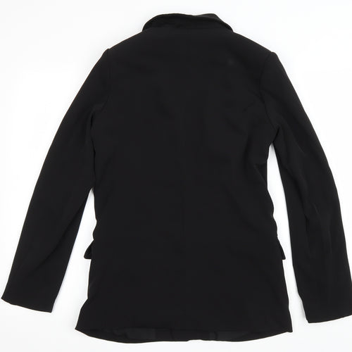 H&M Womens Black Jacket Size 36 Tie