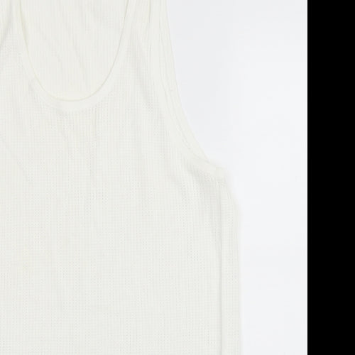 Marks and Spencer Mens Ivory Cotton T-Shirt Size L Round Neck