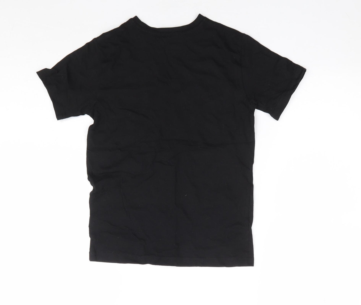 Primark Boys Black 100% Cotton Basic T-Shirt Size 8-9 Years Round Neck Pullover - Los Angeles Skull
