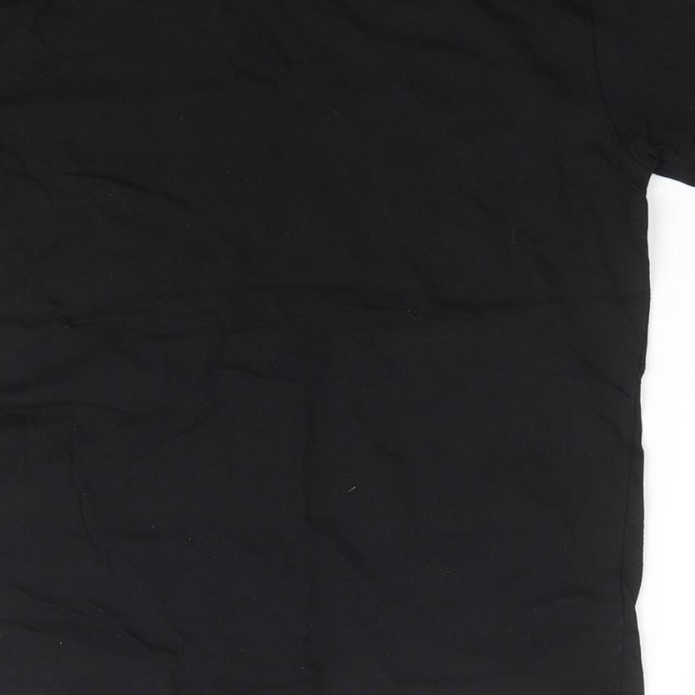 Primark Boys Black 100% Cotton Basic T-Shirt Size 8-9 Years Round Neck Pullover - Los Angeles Skull