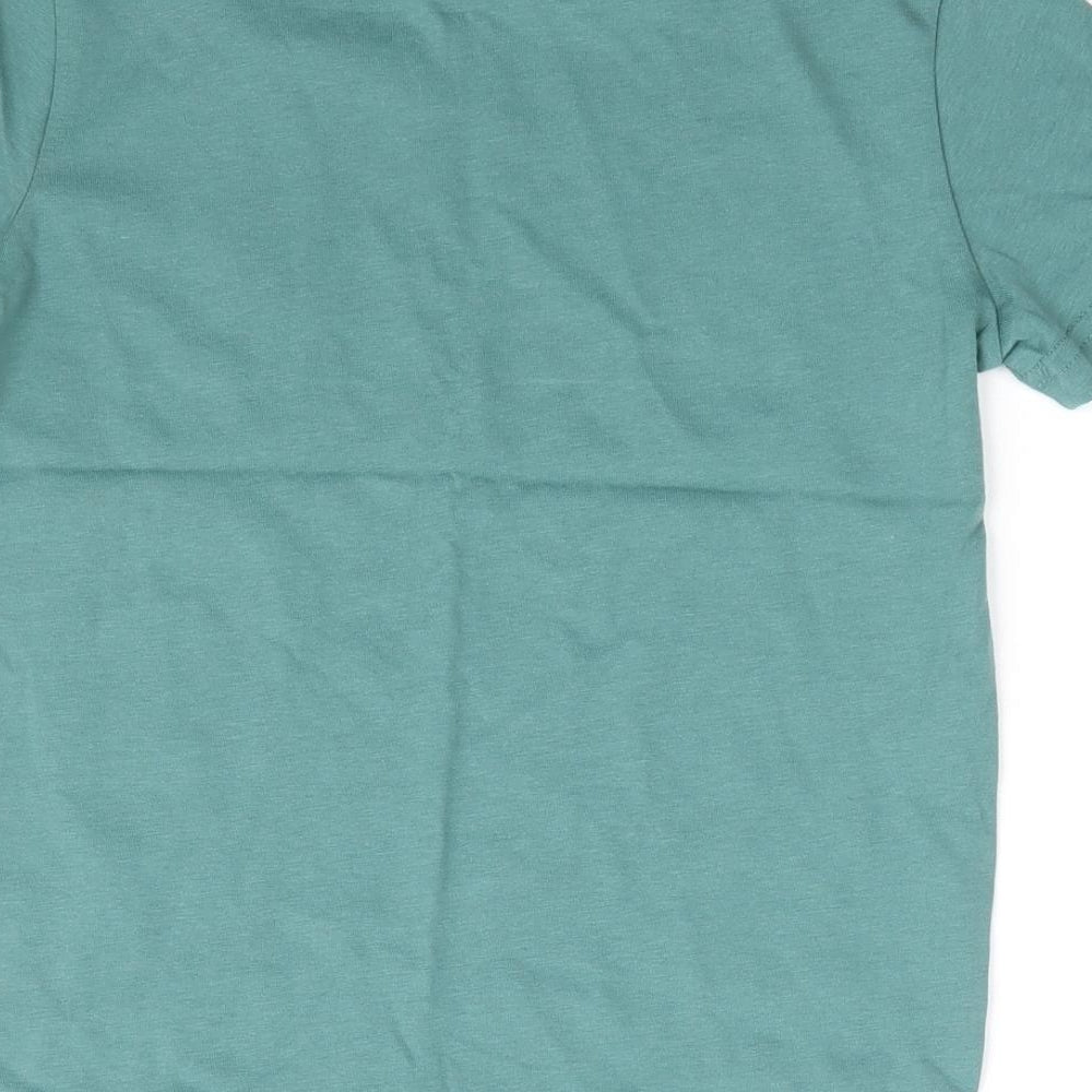 Peacocks Boys Green 100% Cotton Basic T-Shirt Size 7-8 Years Round Neck Pullover - New York State