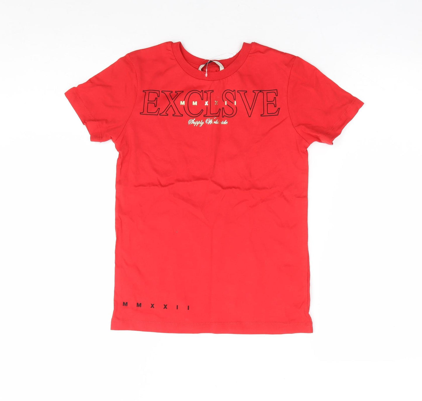 George Boys Red 100% Cotton Basic T-Shirt Size 8-9 Years Round Neck Pullover - Exclusive