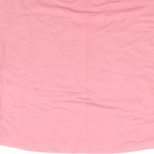 NEXT Girls Pink Viscose Pullover Sweatshirt Size 8 Years Pullover - Heart Cropped