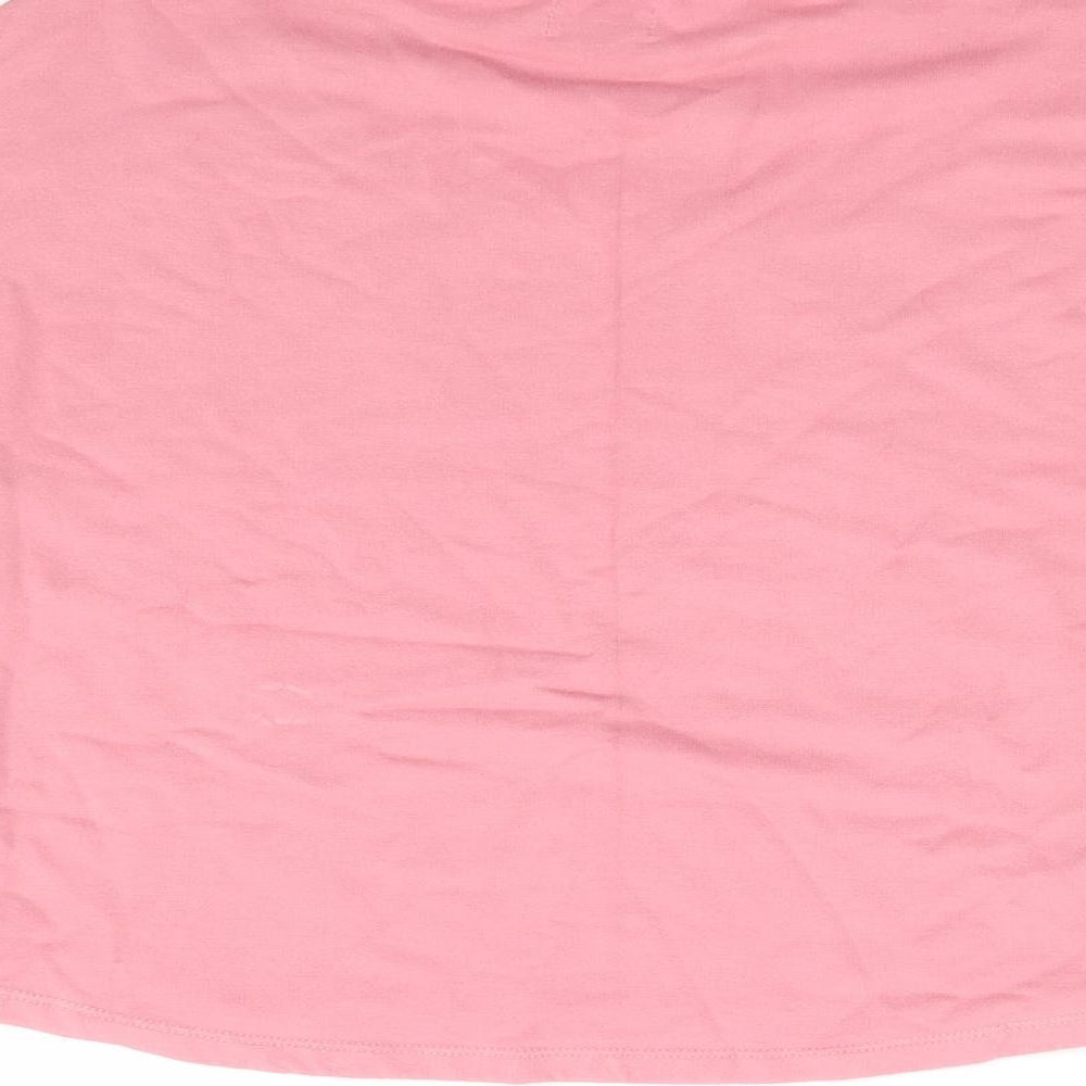 NEXT Girls Pink Viscose Pullover Sweatshirt Size 8 Years Pullover - Heart Cropped