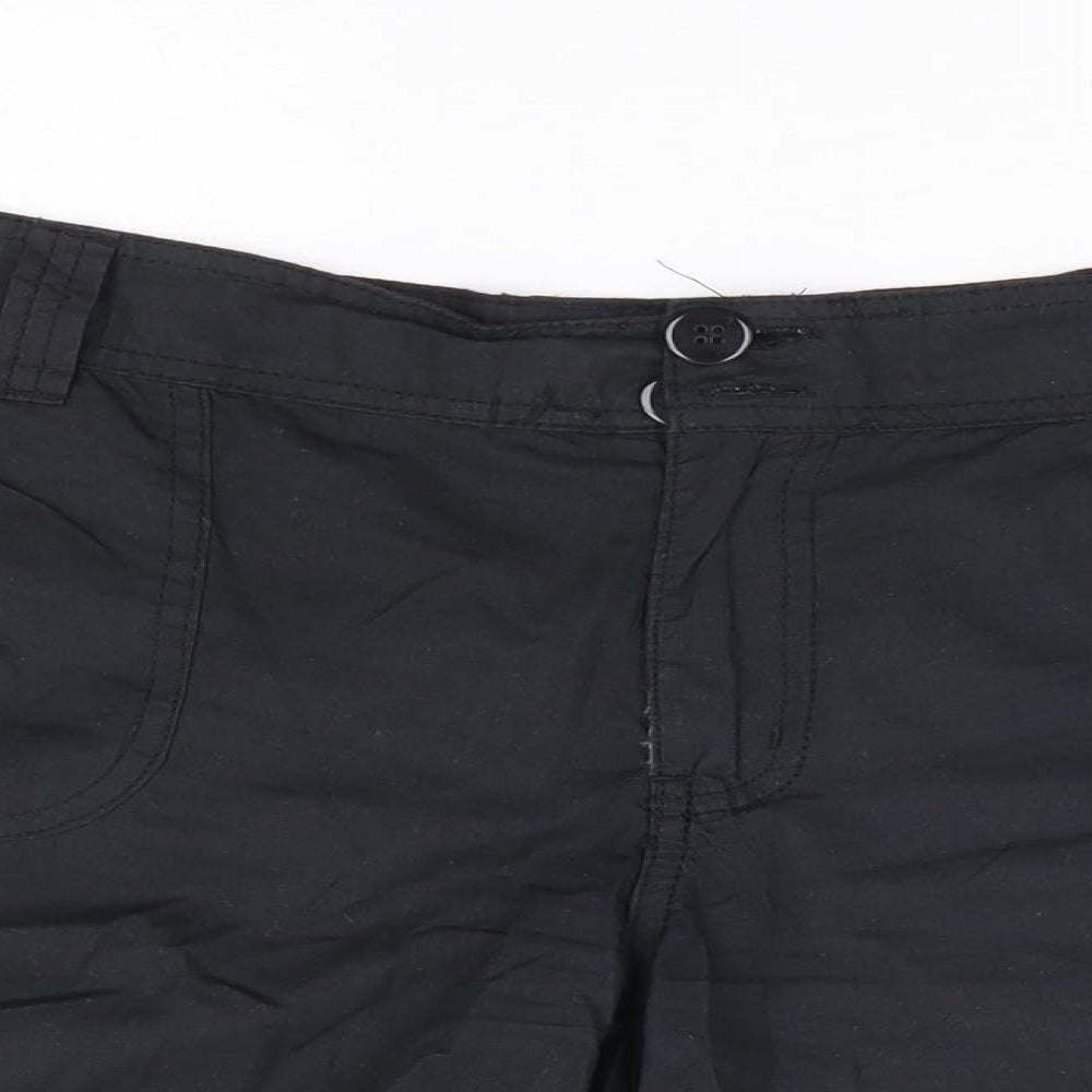 Dunnes Stores Womens Black Cotton Chino Shorts Size 14 L5 in Regular Zip