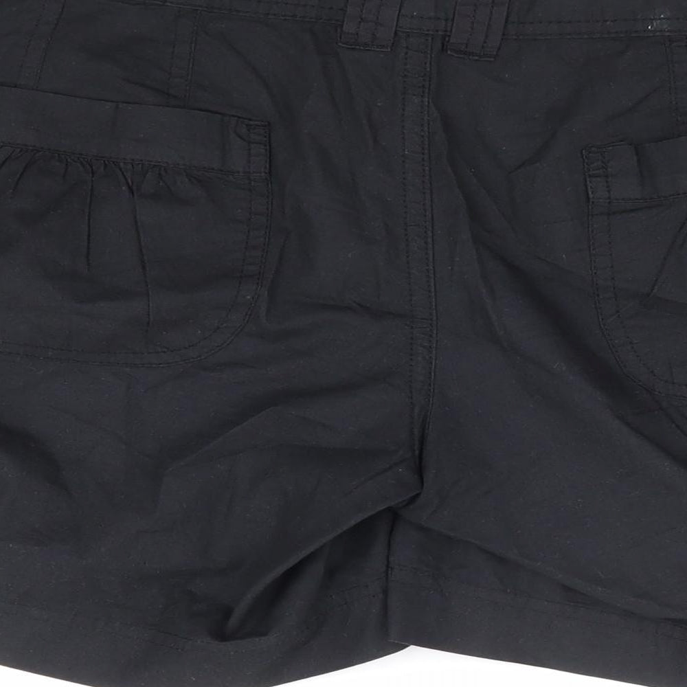 Dunnes Stores Womens Black Cotton Chino Shorts Size 14 L5 in Regular Zip