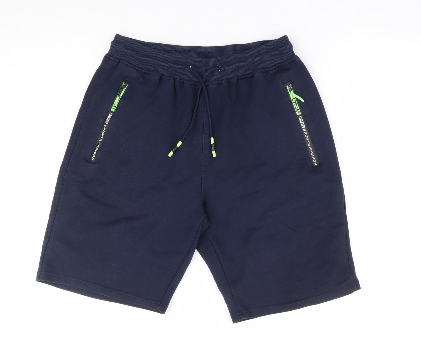 Preworn Mens Blue Cotton Sweat Shorts Size M L10 in Regular Drawstring