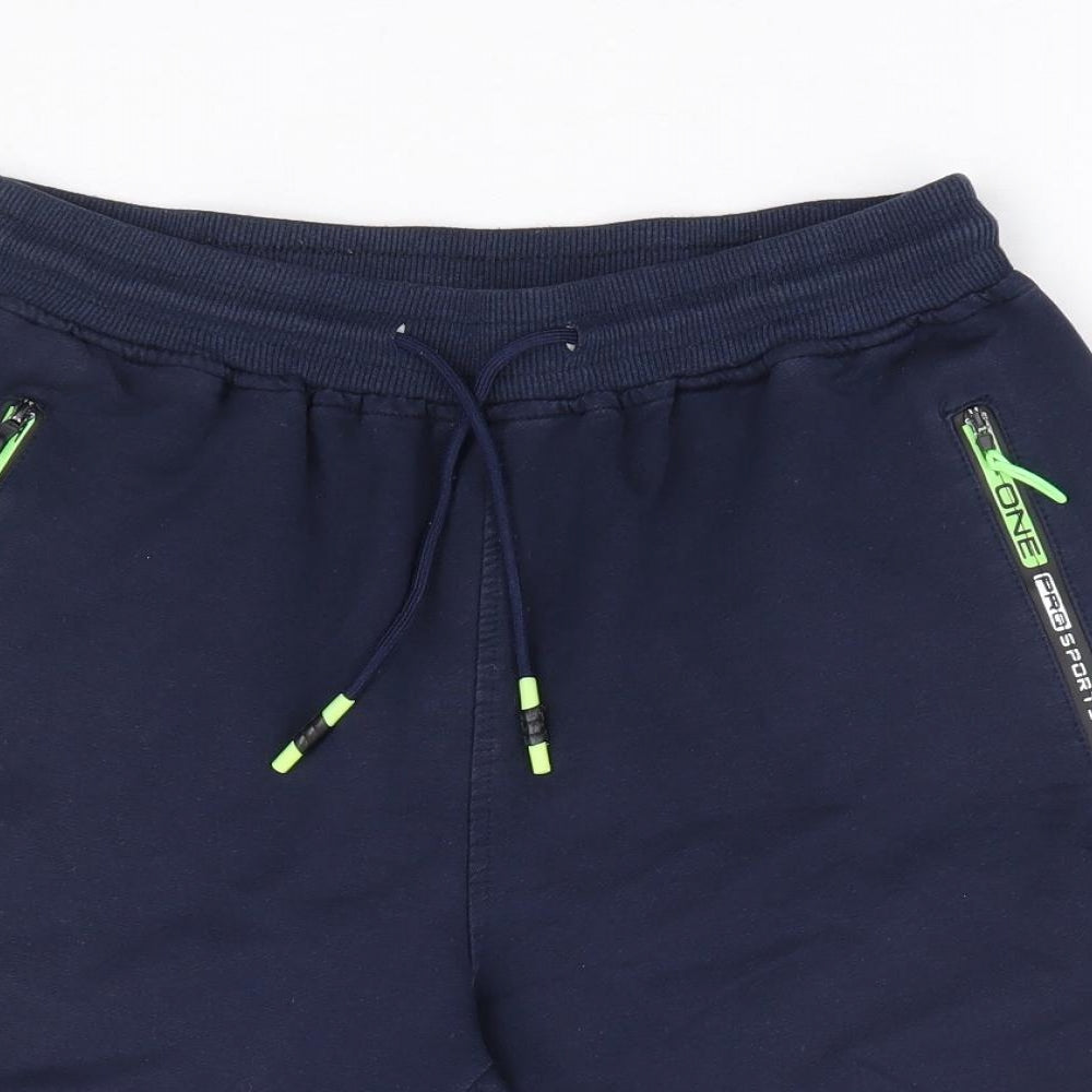 Preworn Mens Blue Cotton Sweat Shorts Size M L10 in Regular Drawstring