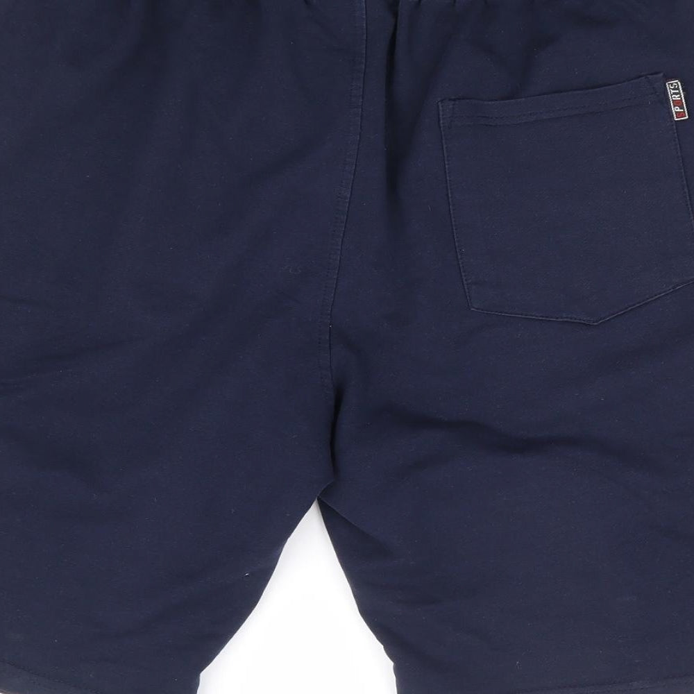 Preworn Mens Blue Cotton Sweat Shorts Size M L10 in Regular Drawstring