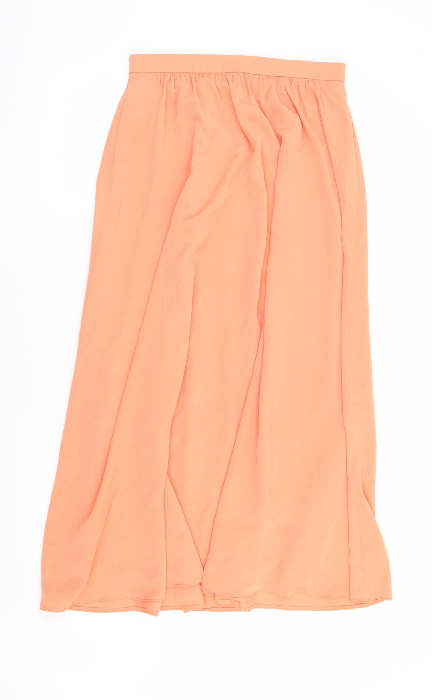 Marks and Spencer Womens Orange Polyester Maxi Skirt Size 8
