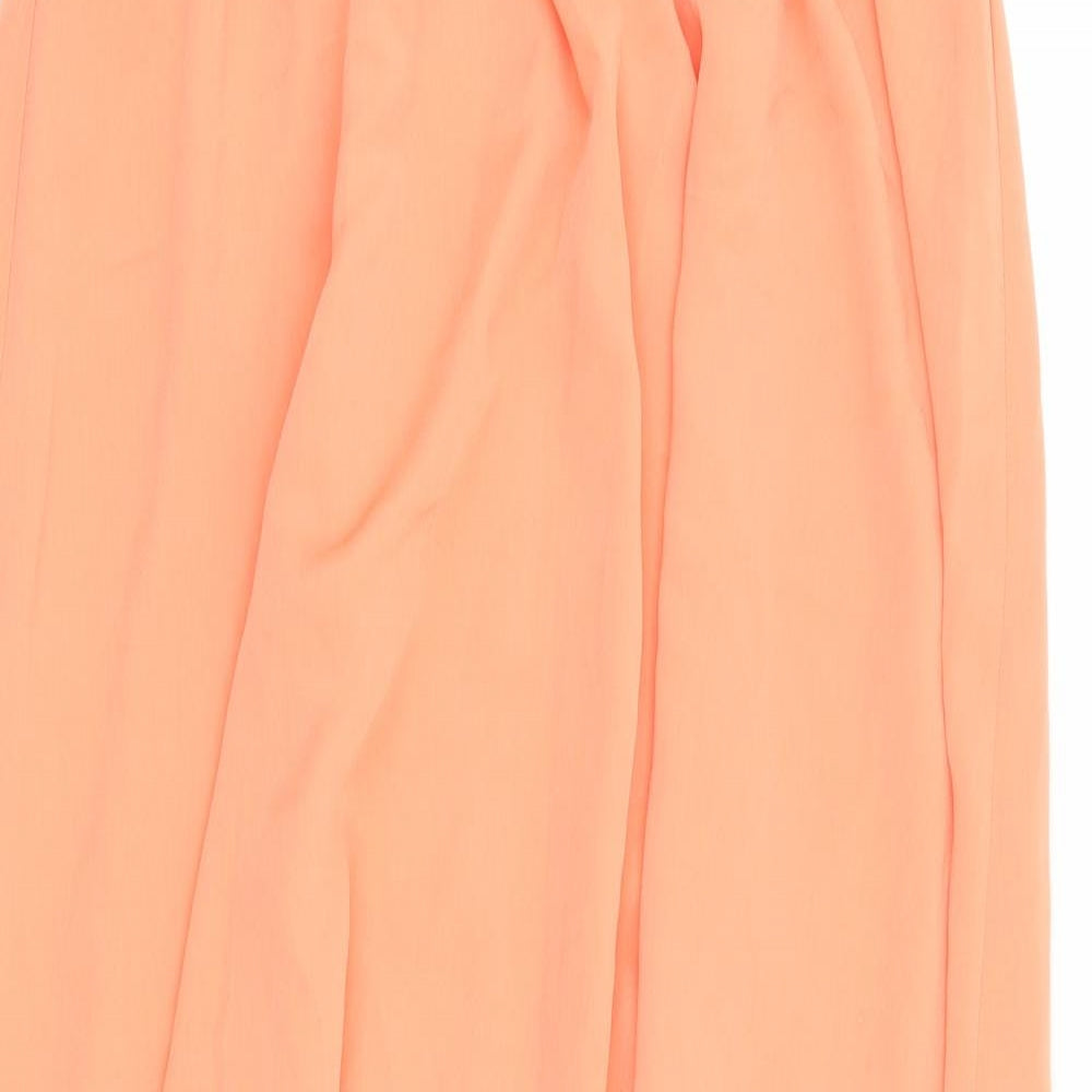 Marks and Spencer Womens Orange Polyester Maxi Skirt Size 8