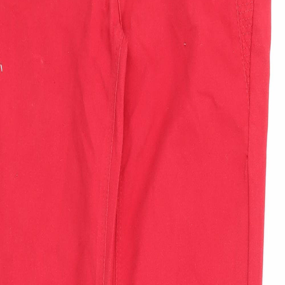 Primark Womens Red Cotton Skinny Jeans Size 10 L31 in Extra-Slim Zip - Supersoft Skinny