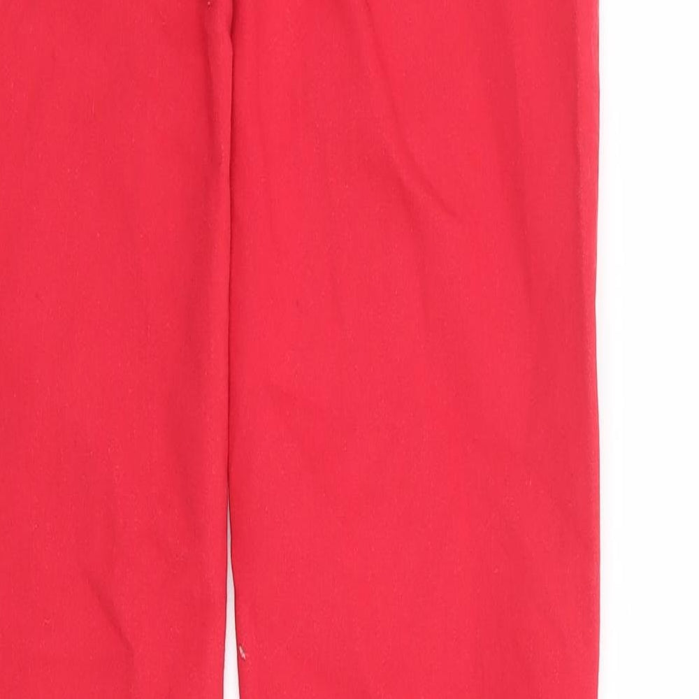 Primark Womens Red Cotton Skinny Jeans Size 10 L31 in Extra-Slim Zip - Supersoft Skinny