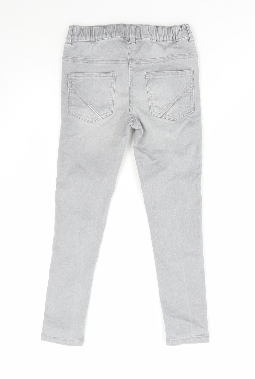 NEXT Girls Grey Cotton Jegging Jeans Size 9 Years Regular Pullover