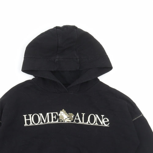 Marks and Spencer Girls Black Cotton Pullover Hoodie Size 9-10 Years Pullover - Home Alone