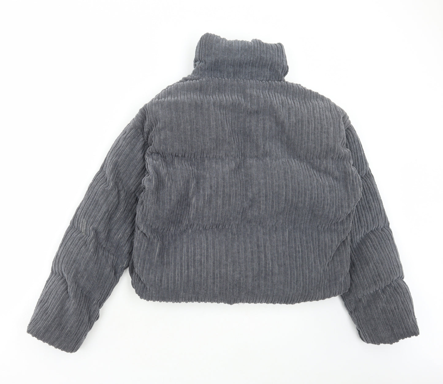 SheIn Womens Grey Jacket Size S Zip - Ribbed
