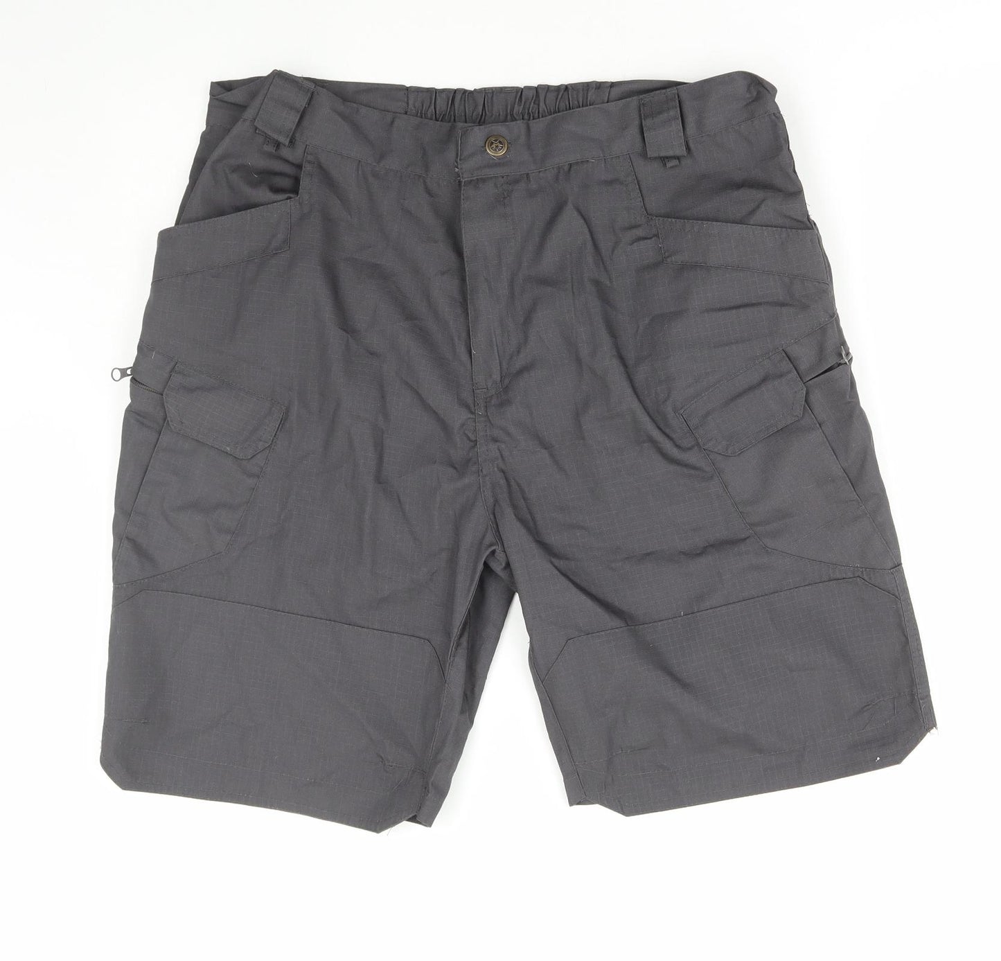 Preworn Mens Grey Cotton Cargo Shorts Size 3XL L10 in Regular Button