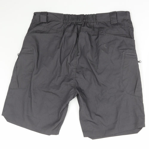 Preworn Mens Grey Cotton Cargo Shorts Size 3XL L10 in Regular Button
