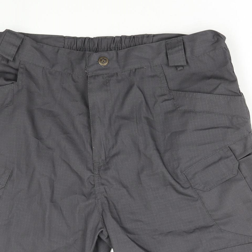 Preworn Mens Grey Cotton Cargo Shorts Size 3XL L10 in Regular Button