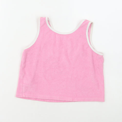Primark Girls Pink Cotton Basic Tank Size 9-10 Years Round Neck Pullover - Aloha