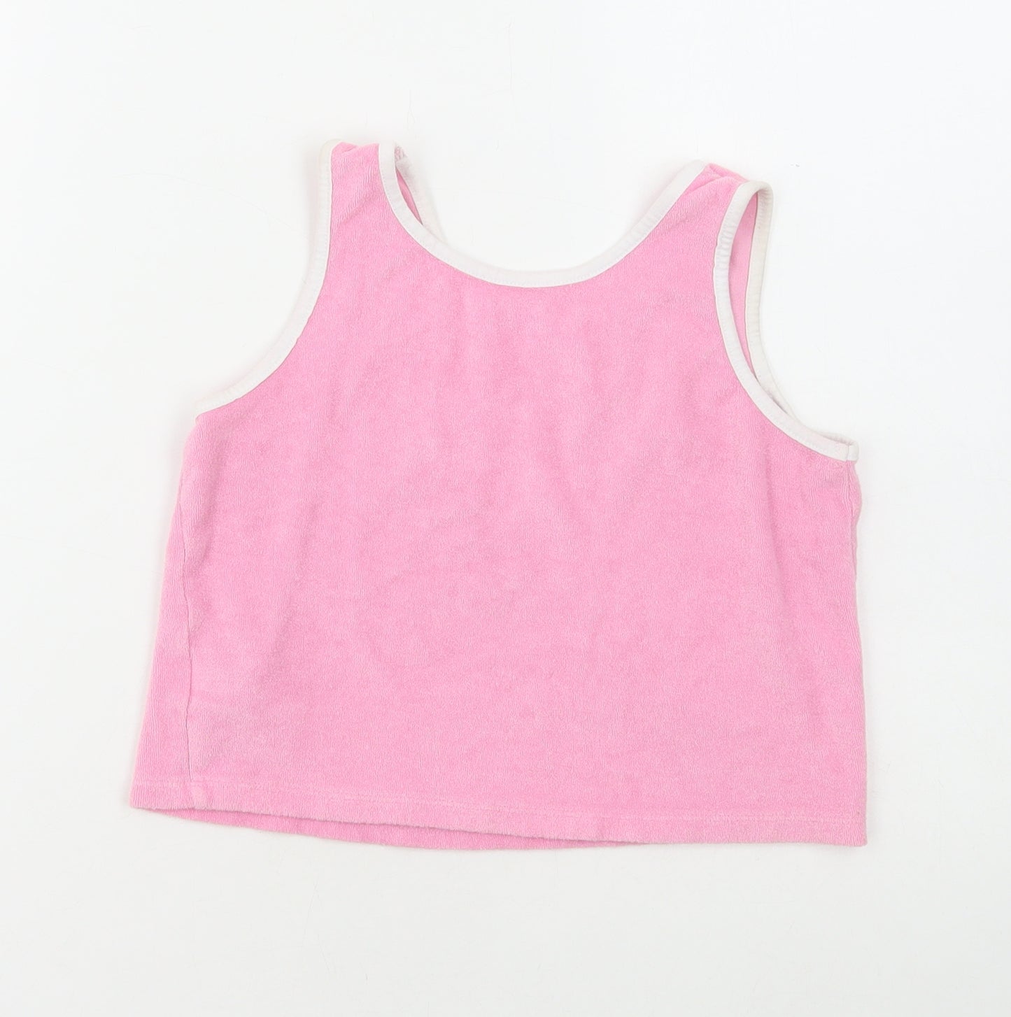 Primark Girls Pink Cotton Basic Tank Size 9-10 Years Round Neck Pullover - Aloha