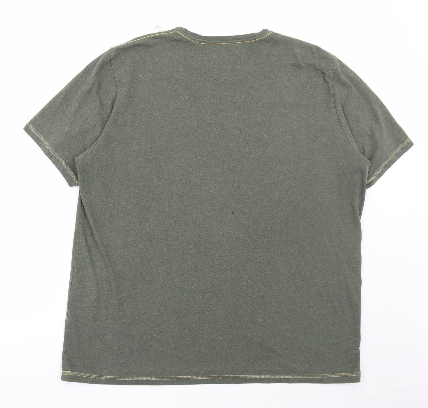 NEXT Mens Green Cotton T-Shirt Size 2XL Round Neck - Harbour