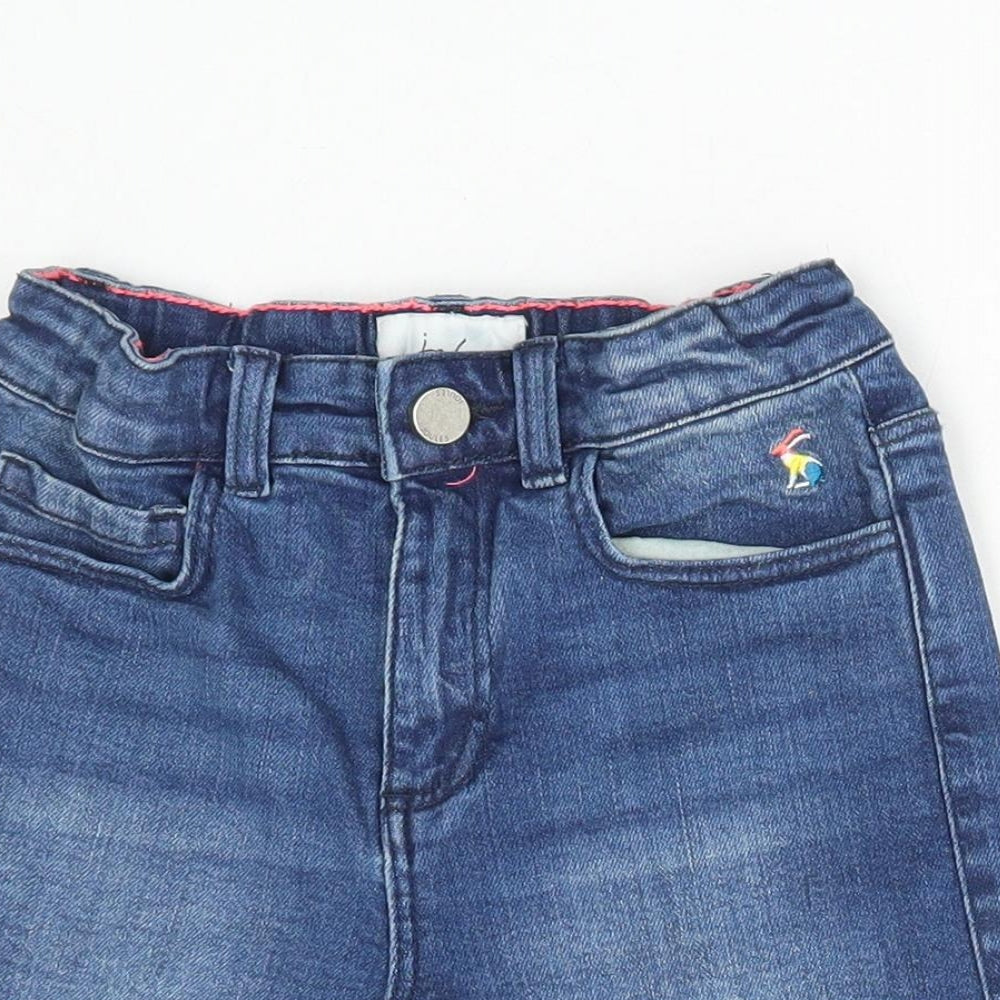 Joules Girls Blue Cotton Bermuda Shorts Size 7 Years Regular Zip
