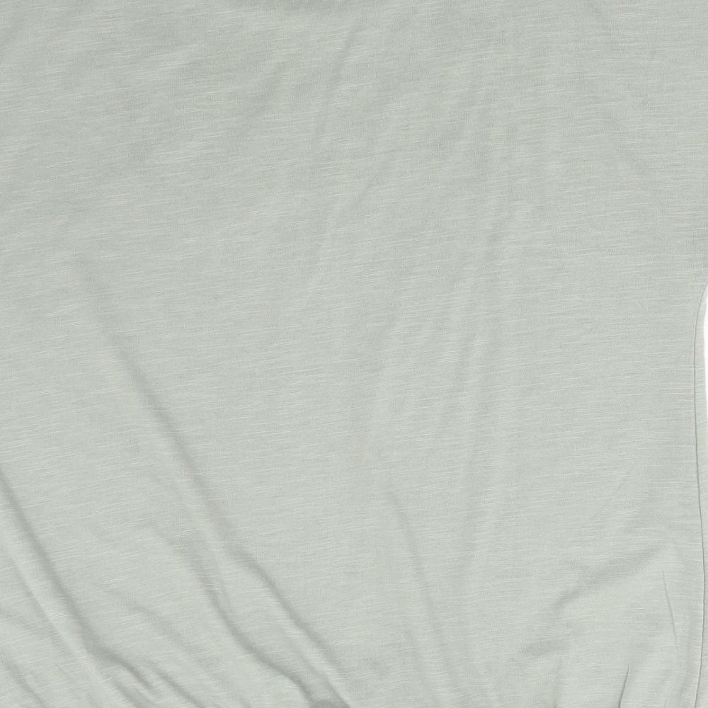 Bonmarché Womens Green Polyester Basic T-Shirt Size 14 Round Neck