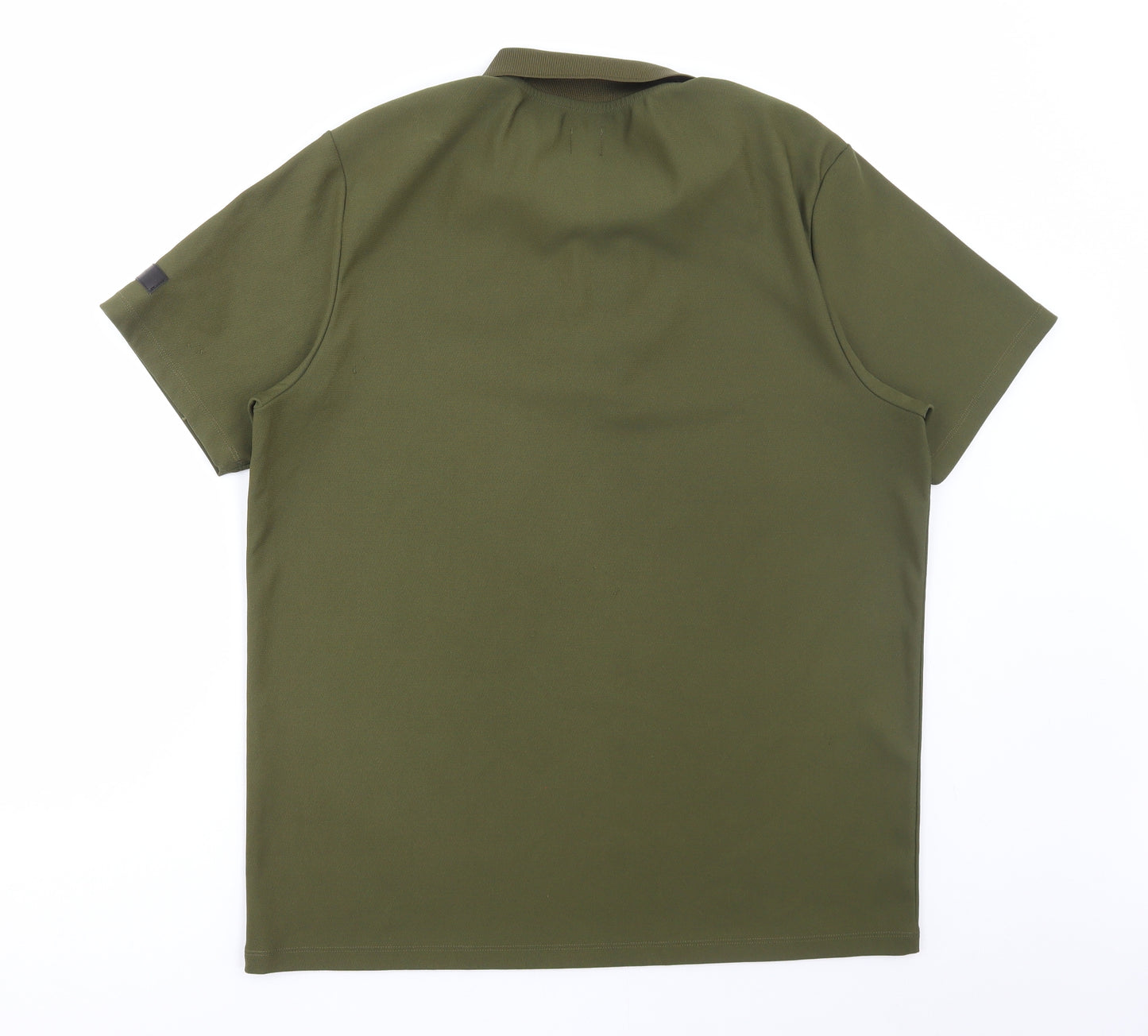 River Island Mens Green Polyester Polo Size XL Collared Zip