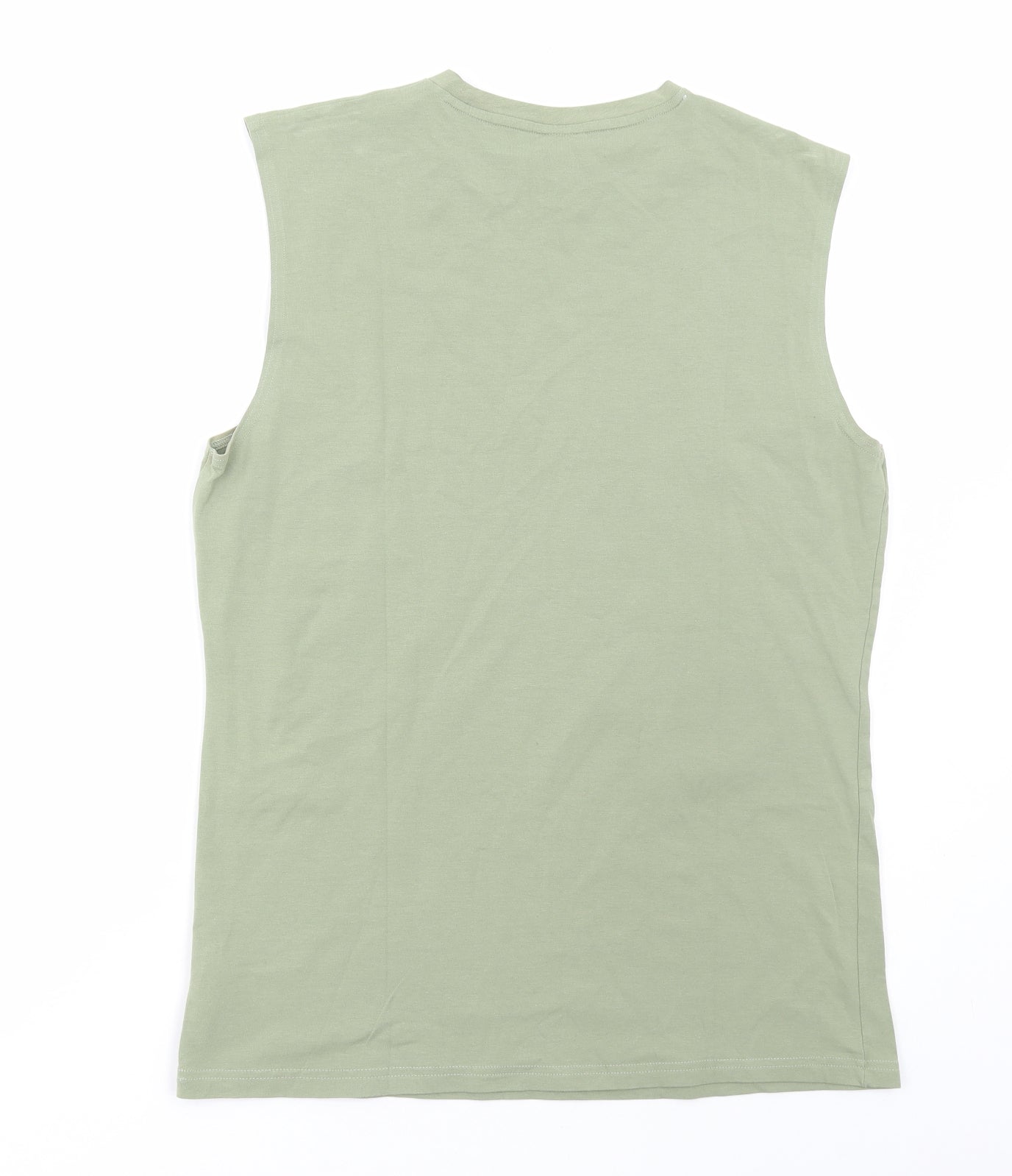 Gymshark Mens Green Cotton Basic Tank Size M Round Neck Pullover