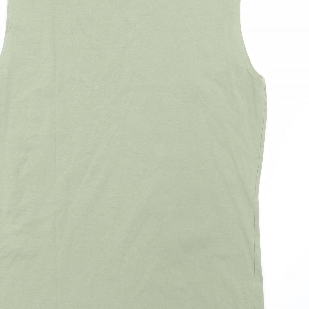 Gymshark Mens Green Cotton Basic Tank Size M Round Neck Pullover