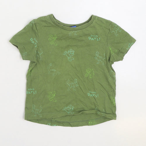 George Boys Green Geometric 100% Cotton Basic T-Shirt Size 12-18 Months Round Neck Pullover - Paw Patrol