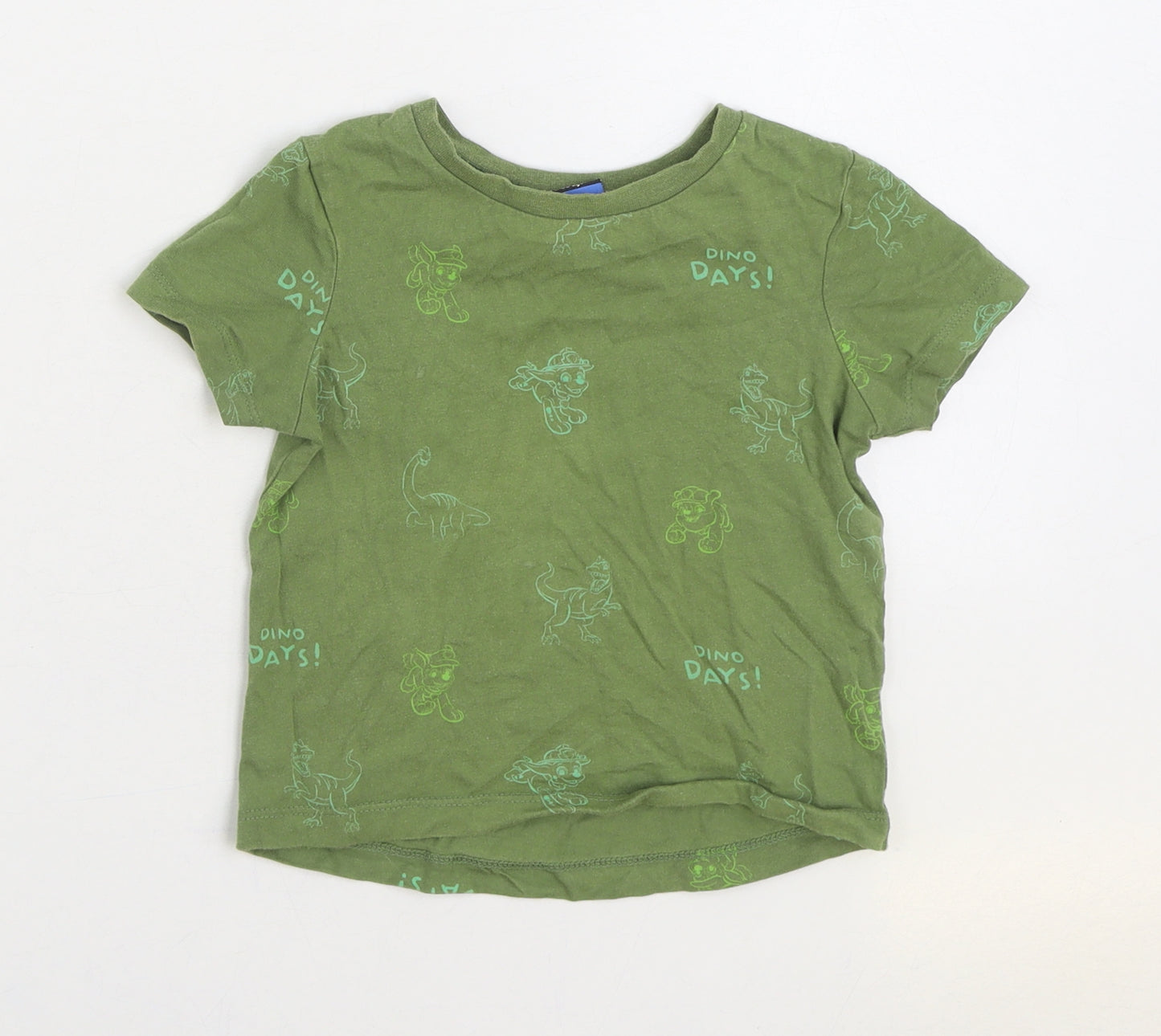 George Boys Green Geometric 100% Cotton Basic T-Shirt Size 12-18 Months Round Neck Pullover - Paw Patrol